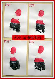 Cat In The Hat Footprint Footprint Art Cat In The Hat Crafts The Hat Activities