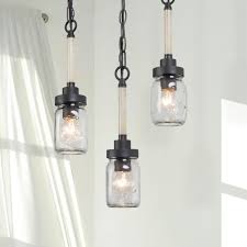 Lighting pendants come in a range of materials, sizes and styles. Lnc 1 Light Modern Farmhouse Mini Black Pendant Mason Jar Kitchen Island Pendant Lighting With Faux Wood Accents Z6veijhd1384837 The Home Depot