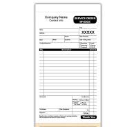 Service Order Invoice with Detachable Claim Check