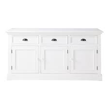 Wooden Sideboard In White W 156cm Buffet Blanc Et Bois Buffet Bois Buffet Bas Blanc