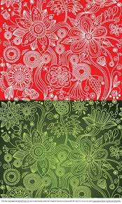 Vector decorative flowers and paisley. Green And Red Floral Paisley Vector Patterns