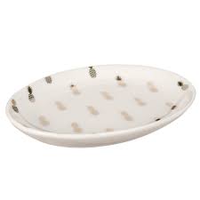 White Dolomite Soap Dish With Gold Pineapple Print Ananas Maisons Du Monde Dolomita