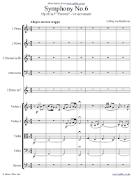 Ludwig Van Beethoven Symphony No 6 Pastoral 1st Movement Score Parts Classical Sheet Music Beethoven Music Beethoven