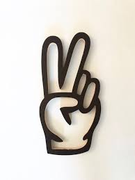 Black And White Peace Sign Hand Emoji Peace Sign Pink Linen Designs Peace Sign Hand How To Draw Hands Hand Painted Signs