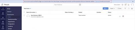 Organization Settings Zoho People