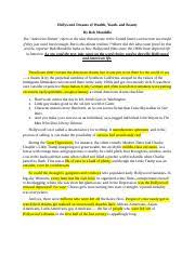 And how did it begin? Hollywood Dreams Of Wealth Youth And Beauty Hollywood Dreams Of Wealth Youth And Beauty By Bob Mondello The American Dream Refers To The Idea That Course Hero