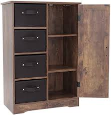 Be the first to review it. Amazon Com Usikey Dresser Storage Tower With 4 Removable Drawers And 1 Cabinet Storage Cabinet With Shelves 23 62 L X 11 7 W X 31 2 H Retro Floor Cabinet For Living Room Office Organizer Rustic