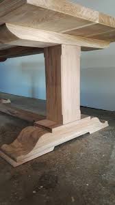 Oak Pedestal Table Makers Bespoke Furniture Scrolled Wide Feet And Shamfered Single Pedestals Diy Dining Table Wood Table Design Handmade Oak Dining Table