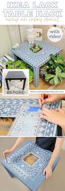 Ikea Lack Table Hack Using An Inlay Stencil Stencil Stories In 2020 Lack Table Hack Ikea Lack Table Ikea Table Hack