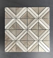 Considering different subway tile patterns? Diagonal Window Pane Pattern Wooden Beige Marble Mosaic Tile Tilebuzz Com