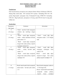 Contoh post mortem peperiksaan an tahun. Post Mortem Bm Upsr 2012