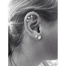 Triple Cartilage Piercing Tatoos Piercings 3 Ear Jewelry Triple Cartilage Piercing Stud Earrings