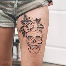 125 Best Thigh Tattoos For Women Cute Ideas Designs 2019 Guide Discreet Places To Get Tatt Thigh Tattoos Women Cute Tattoos For Women Girly Skull Tattoos