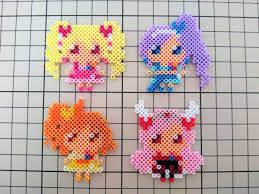 フレッシュプリキュア をアイロンビーズで作ってみた 照り焼きチキンのちまちま手作りブログ ビーズアート 100均 ビーズ アクアビーズ 図案