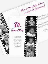 Einladungskarten 30 Geburtstag Filmstreifen