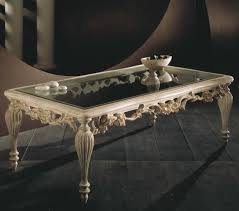 Indian wooden hand carved coffee table with 2 drawers. Carved Coffee Table With Glass Top Idfdesign