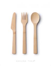 Couverts En Bambou Reutilisables En Lot De 3 Hakuna Taka Couverts En Plastique Ensemble De Couverts Couvert