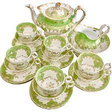 This Is A Very Stunning Full Tea Service For Five Made By Minton In Around 1830 During The Rococo Revival Period The Set Con Tea Pots Vintage Tea Service Tea
