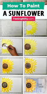 Go over the drawing in ink Easy Sunflower Painting For Beginners Using Acrylic Colours Novocom Top