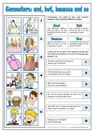 Connectors And But Because So English Teaching Materials English Fun Teaching English Grammar