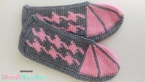 Kazayagi Desenli Tunus Isi Patik Modeli Yapimi Hunerliparmaklar Patikler Baby Knitting Patterns Orgu