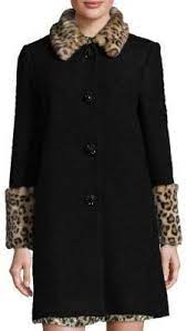 Kate Spade Leopard Cuff Boucle Coat Boucle Coat Clothes Design Kate Spade Coat