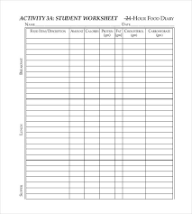 33 food log templates doc pdf excel free premium