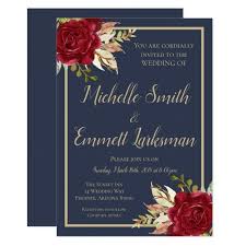 Burgundy Marsala Red Rose Navy Blue Gold Wedding Card Custom Order Silver Wedding Invitations Make Your Day Special With These Elegant Weddinginvitations