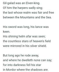 The Fall Of Gil Galad Gil Galad Tolkien Typography Quotes