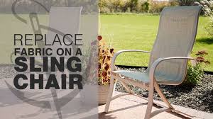 How To Replace Fabric On A Patio Sling Chair Youtube Patio Chairs Makeover Sling Chair Outdoor Sling Chair