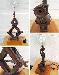 Hawksburn Upcycled Lighting From Vintage Auto Parts Car Part Furniture Vintage Floor Lamp Automotive Furniture