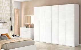 Sirio Armadio 6 Ante Battenti Comprensivo Di 3 Ripiani E 6 Tubi Appendiabiti Bianco Detroit Misure 274x55x247 Cm E6xh