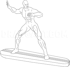 Polish your personal project or design with these silver surfer transparent png. How To Draw The Silver Surfer Step By Step Drawing Guide By Dawn Dragoart Com