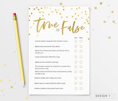 Maybe you would like to learn more about one of these? Baby Shower Games True Or False Quiz Boy Girl Unisex 10 Player Ebay