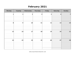 The february calendar 2021 printable is flexible, simplified, and easily customized, so by using it, you can live a balanced life in which a person would have sufficient time to spend with family and friends. February 2021 Calendar Printable Monthly Template