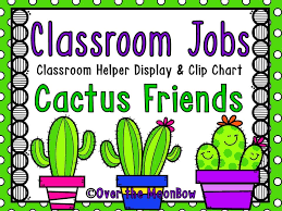 Cactus Friends Themed Classroom Jobs Display Clip Chart