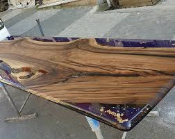 Sold Free Shipping Metalic Blue Resin River Table Etsy Wood Resin Table Resin Furniture Wood Table Design