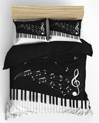 1 adet nevresim,1 adet çarşaf,1 adet yastık kılıfı. Piyano Notalar Muzik Melodi Nevresim Takimi