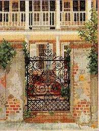 They may have light shelf wear,corner bends, or other signs of usage,may have. Ironwork Gate Graphs By Barbara And Cheryl Cross Stitch Landscape Cross Stitch House Cross Stitch