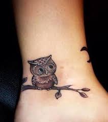 Here are some ankle tattoo designs. Classic Owl Tattoo Design For Ankle
