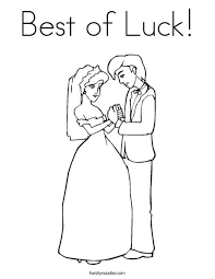 Vector image bride and groom. Best Of Luck Coloring Page Twisty Noodle