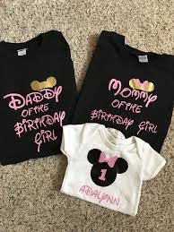 Minnie Mouse Birthday Shirts For Adults Shirts I Made For My Daughters First Birthday Party Family Birthday Shirts Minnie Mouse First Birthday Minnie Mouse Birthday Shirt