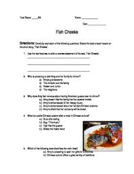 Fish Cheeks Comprehension By Nicole Barber Teachers Pay Teachers