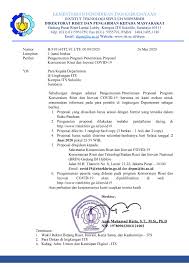 Contoh proposal skripsi pendidikan pengaruh lingkungan sekolah. Pengumuman Penerimaan Proposal Program Konsorsium Riset Dan Inovasi Covid 19 Direktorat Riset Dan Pengabdian Kepada Masyarakat
