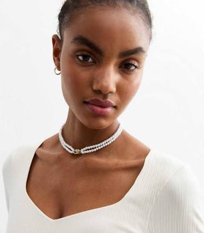 Faux Pearl Choker Necklace
