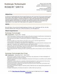 Radiologic Technologist Resume Samples Qwikresume