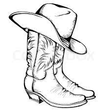 Freebie coloring page for armadillo rodeo by jan brett. Cowboy Boots And Hatvector Graphic Stock Vector Colourbox