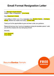 Resignation Letter Samples Free Downloadable Letters