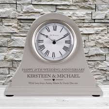 25 years down and forever to go 25th anniversary gift with a 1996 quarter gift for him or her. 25th Wedding Anniversary Gift Personalised Engraved Grey Mantel Clock 25 Years Ebay