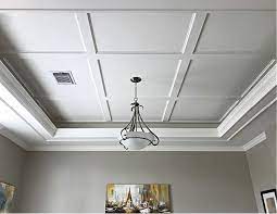 The most common ceiling moulding material is plastic. How To Install This Simple Diy Coffered Ceiling Design Abbotts At Home